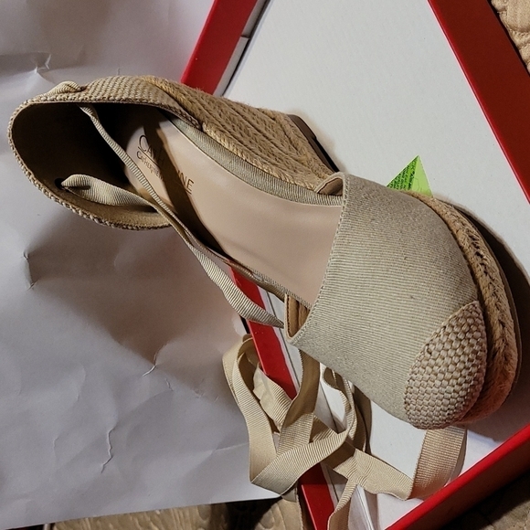 catherine Malandrino Ankle Wrap Spadrile Wedge Sandals - Picture 9 of 14